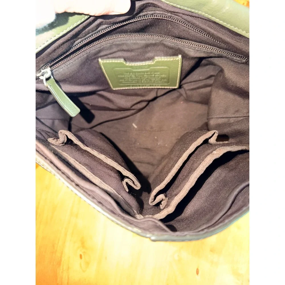 Coach Heritage Web Leather Messenger Bag Green Crossbody F70555